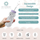 Honey Bear Straw Cup for Babies, 8oz Honey BearCup with Bottle Brush, 2-Pack Improved Lid Therapy Learning Honeybear Straw Cup for Baby, Cherry Blossom & Unicorn by TinyTreasures Baby Boutique
