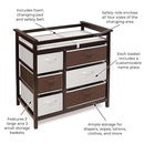 Badger Basket Modern Baby Changing Table with 6 Storage Drawers and Pad, Diaper Change Station - Espresso by TinyTreasures Baby Boutique