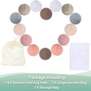 wegreeco Nursing Breast Pads (14 Pack) + Laundry Bag & Travel Storage Bag, 4.7 inch - Washable & Reusable Breastfeeding Nursing Pads (Mild, Large, Contoured Shape) by TinyTreasures Baby Boutique