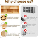 Montessori Shelf, 47-1/4" L Toy Shelf, Toy Storage Organizer with 2-Layer Bookshelf, 5-Section Wooden Storage Cabinet, Bookshelf for Kids Rooms, Playroom, School, Nursery by TinyTreasures Baby Boutique