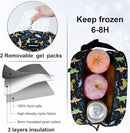 Cerbonny Freezable Cooler Bag for Work/School Travel - Mini Insulated Bag Fit For Yogurt, Suit for 3+(Black Dinosaur) by TinyTreasures Baby Boutique