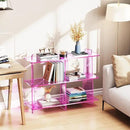 Acrylic Bookshelf, Small 3 Tier Open Bookcase for Small Spaces,Sofa Table, Hallway Entry Table for Home Living Room (Pink, 39.4'' x 11.8'' x 31.5'') by CozyNest Decor