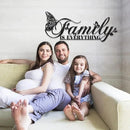 Family Signs Metal Wall Decor, Oppro Family Is Everything Word Sign with Butterfly for Home Decor, Black Art Plaque Letters for Living Room, Dining Room Bedroom Housewarming Mother's Day Father's Day Gift , 17”x6.3” by CozyNest Decor
