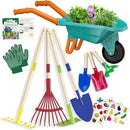 Kids Gardening Tools Outdoor Toys Set Backyard Play with Wheelbarrow Educational STEM Learning Pretend Toys Outdoor Indoor for Toddlers Kids Boys Girls by GreenHaven Gardens