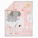 Lambs & Ivy Jazzy Jungle 3-Piece Safari Animals Pink Baby Crib Bedding Set by TinyTreasures Baby Boutique