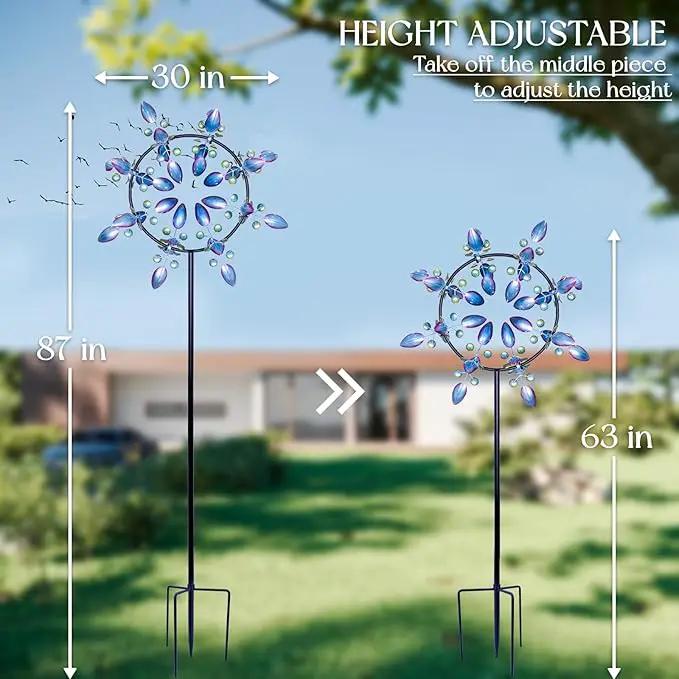 Peacock Wind Spinners Outdoor, Garden Spinners Metal Large 87 inches, Wind Sculptures for Yard Decor(87 x 30 Inches), photo 4 of 6