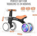 Umatoll Colorful Lighting Baby Balance Bike Toys for 1 Year Old Boys Gifts, Adjustable Seat Baby Walker, One Year Old Boy Birthday Gifts, 12-24 Months Toddler First Ride on Toys by TinyTreasures Baby Boutique
