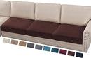 PrinceDeco Velvet Couch Cushion Covers 3 Pieces Velvet Separate Couch Cover Stretch Sofa Slipcover Washable Furniture Protector for Sectional Sofa Each Width Up to 40", Brown by CozyNest Decor