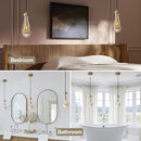 Raindrop Pendant Lights, Pendant Lights Kitchen Island, Brass Base Hanging Light Dining Room Light Fixture, Handblown Clear Kitchen Chandelier, Rope Pendant Lights for Living Room Hallway,E12 Bulb by CozyNest Decor