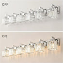 Modern Bathroom Vanity Light 6-Lights Chrome Crystal Wall Lamp Bathroom Modern Crystal Vanity Lighting by CozyNest Decor