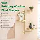 Rotating Window Plant Shelves, 3-Tier Metal Plant Shelf Indoor, Gold Plant Stand, Plant Rack for Wall Planters for Plants Window Sill Gifts for Plant Lovers by GreenHaven Gardens