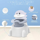 Potty Seat Baby Training Chair Boys Girls Toddler Dinosaur Comfortable children 1-5 years old Baby toilet Animal seat with lid back potty trainer (Grey) by TinyTreasures Baby Boutique