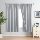 XWZO 100% Blackout Window Curtains - Rod Pocket Thermal Insulated & Completely Room Darkening Black Liner Window Panels with Tiebacks for Bedroom/Living Room, Light Grey, W70 x L63, Set of 2 by TinyTreasures Baby Boutique