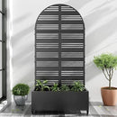 Casaphoria Metal Raised Garden Bed with Trellis and Wheels, 72"x35"x16" Arched Planter Box for Climbing Plants, Vegetables & Vines, Features Drainage Holes and Privacy Screen (Black-Harold) by GreenHaven Gardens