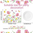 Spring Floral Butterfly Placemats Set of 6 Flower Summer Plastic Table Mats Wildflower Place Mats Washable Vinyl Rustic Holiday Table Decoration for Indoor Outdoor Party Kitchen Dining by CozyNest Decor