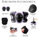 Adjustable Kids Bike Helmet with Knee & Elbow Pads Set, Color Gradient Design for Boys and Girls Aged 3-14+, for Skateboarding, Scooter, Roller & Inline Skating, Longboard by TinyTreasures Baby Boutique