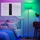 Ambimall Floor Lamp for Living Room with Smart Light Bulb, RGB + Stepless Dimmable Colors Temperature & Brightness(White Shade & Black Pole) by CozyNest Decor