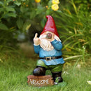 Resin Gnomes Garden Decor, 13.5" Tall Solar Large Inappropriate Funny Gifts Gnome Outdoor Statues for Yard, Patio, Lawn, Outside Naughty Gnome Garden Decorations Gift for Men Women by GreenHaven Gardens