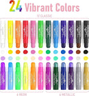 Paint Sticks for Kids 24 Colors, Quick Drying, Smooth, Non-Toxic and Washable Tempera Paint Sticks with 120 PDF Coloring Pages and 30 Stickers, Toddler Art Supplies for Drawing by TinyTreasures Baby Boutique