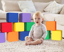 Foam Blocks for Toddlers 1-3, 12 PCS 5.5 inch Foam Soft Cubes for Kids, Colourful Building Blocks, Stacking Block Sets, Throwing Toys by TinyTreasures Baby Boutique
