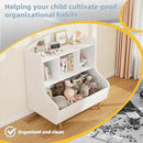 Toy Storage Organizer, 3 Tier Floor Standing Toddler Bookshelf with Legs, 5 Cube Kids Bookshelf and Toy Storage, Book Shelf for Kids Room, Living Room, Nursery, White by CozyNest Decor