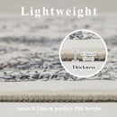 9x12 Area Rug Living Room Rugs, Stain Resistant Washable Rug, Vintage Large Non-Slip Backing, Low Pile Lightweight Print Rug for Bedroom Dinning Room Home Office (White Cream/Gray) by TinyTreasures Baby Boutique