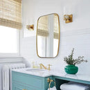 ANDY STAR Gold Oval Mirrors for Bathroom, Large 24x36’’ Brushed Gold Metal Framed Oblong Wall Mirror, Modern Brass Vanity Mirror in Stainless Steel Frame Wall Mount Horizontal or Vertical by CozyNest Decor