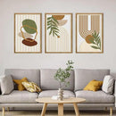 Large Sage Green Boho Wall Art Set Abstract Modern Geometric Wood Wall Decor Mid Century Neutral Artwork Bohemian Art Decor for Living Room Bedroom Office-16x24Inch x3 by CozyNest Decor