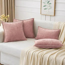 MIULEE Pack of 2 Couch Throw Pillow Covers 20x20 Inch Blush Pink Farmhouse Decorative Pillow Covers with Stitched Edge Soft Chenille Solid Dyed Spring Pillow Covers for Sofa Bed Living Room by CozyNest Decor