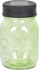 Exhart Solar Mason Jars, Set of 3 Glass Outdoor Garden Lanterns with Lids, 12 LED Firefly Lights, Lawn and Yard Decorations, 3.5 x 5.5 Inch by GreenHaven Gardens