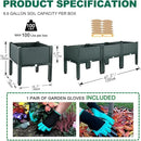 Emalie Raised Garden Beds Elevated Plastic Planter Box with Drainage Plugs Perfect for Vegetables Flowers Herbs Growing Outdoor, 47.2" Lx15.7 Wx16.5 H Grey by GreenHaven Gardens