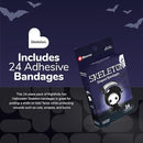 BioSwiss Bandages, Halloween Skeleton Shaped Self Adhesive Bandage, Latex Free Sterile Wound Care, Fun First Aid Kit Supplies for Kids, 24 Count by TinyTreasures Baby Boutique