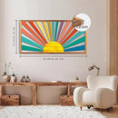 IARTTOP Large Boho Sun Wall Art Framed Wooden Art Wall Decor Sun Geometric Line Sunshine Wall Art for Living Room Bedroom Office 16"" x32, red by CozyNest Decor