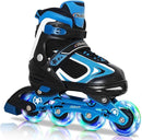 Nattork Blade Roller Skates for Boys with Light Up Wheel, Outdoor & Indoor Illuminating Black Inline Skates for Boys Little Kids Toddler Ages 5-8 4 5 6, Beginners by TinyTreasures Baby Boutique