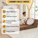 jela Foldable Sofa Bed Large Soft Foam Convertible Sleeper Chair Luxury Miss Fabric Fold Out Chair Bed Floor Couch with Back Support Floor Sofa for Living Room Bedroom (83"x33",Coffee Brown) by CozyNest Decor
