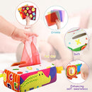 Baby Tissue Box - Montessori Toys for 6-12 Months, 1 Year Old - Soft Stuffed & High Contrast Crinkle Infant Sensory Toy, Early Learning Gift for Girls & Boys Toddlers by TinyTreasures Baby Boutique
