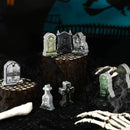 Kathfly 9 Pieces Halloween Miniature Tombstones Mini Village Tombstones Halloween Figurines Miniature Spooky Town for DIY Crafts Outdoor Home Garden Decor by GreenHaven Gardens