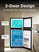 Compact Refrigerator with Freezer, 3.5 cu ft Countertop Mini Fridge with Adjustable Mechanical Thermostat, Retro Compact Fridge for Office, Bedroom, Dorm or Cabin, Silver by CozyNest Decor