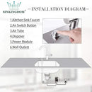 SinkTop Air Switch Kit (Long Full Brass Button) for Disposal, Dual Outlet, (Chrome) by CozyNest Decor