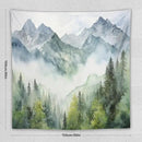 HZOHNAGO Mountain Tapestry Misty Green Forest Mountain Pattern Printed Wall Tapestry Wall Hanging for Bedroom Living Room Dorm 60" W x 60" H by CozyNest Decor