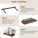24 x 9 Floating Shelves, 9 Inch Deep Floating Shelf Wall Mounted, 24 Inch Bathroom Shelves Set of 2, Rustic Wood Wall Shelf for Bedroom, Living Room, Walnut Color by CozyNest Decor