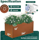 Corten Steel Planter Box Metal Outdoor Large Rectangular Rustic Durable Antique Detached for Commercial Residential Patio Deck and Backyard 24" x 12" x 12" by CozyNest Decor
