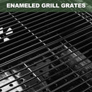 Charcoal Grills, Large Outdoor BBQ Grill Offset Smoker with Side Table Heavy Duty Outside Barbecue Grills Cooking Backyard Patio (Enamel Grill Grate)