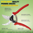 Yesker Pruning Shears Pruners for Gardening 8.5 in Professional Bypass Garden Scissors with Sharp SK5 Steel Blade Heavy Duty Hand Garden Shears Clippers for Branch Flower Plant Trimming Cutting Tools by GreenHaven Gardens