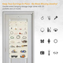 Freegrace Hanging Jewelry Organizer Revolving Hanger - Secure Zipper Closure - 25 Pockets,23 Hooks - Foldable Storage & Display Solution - For All Jewelry & Bijoux (Beige) by CozyNest Decor