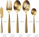 Silverware 45-Piece Matte Gold Hammered Flatware Set with Serving Utensils, Stainless Steel Thick Handle Matte Polished Cutlery Set for Wedding Hotel Restaurant, Service for 8 by CozyNest Decor