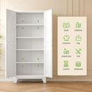 71'' Farmhouse Metal Storage Cabinet with Barn Doors,Steel File Cabinet for Home Office,Kitchen Pantry 4 Adjustable Shelves,Freestanding Cupboard for Kitchen,for Home Office,School (White) by CozyNest Decor