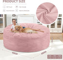 6FT Bean Bag Chair, Large Bean Bag Chairs with Memory Foam Filled, Fluffy Beanbag Sofa with Dutch Velvet Cover, Round BeanBag Chairs for Living Room, Playroom- Light Pink by TinyTreasures Baby Boutique
