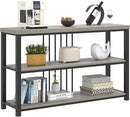 FOLUBAN Console Tables for Entryway, Sofa Table with 3 Tier Storage for Living Room Hallway Foyer Behind Couch, Rustic Light Grey by CozyNest Decor