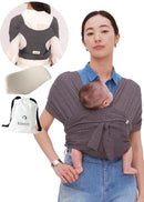 Konny Baby Carrier Flex SoftBreeze with Head Support - Adjustable, Easy to Wear Baby Wrap Sling, Perfect for Newborn Babies Essentials up to 44 lbs (M-4XL) - Charcoal by TinyTreasures Baby Boutique